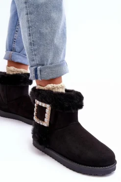 New Śniegowce Ocieplane Z Klamrą Czarne Dulca Damskie Śniegowce Damskie