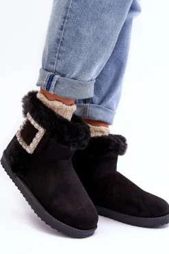 New Śniegowce Ocieplane Z Klamrą Czarne Dulca Damskie Śniegowce Damskie