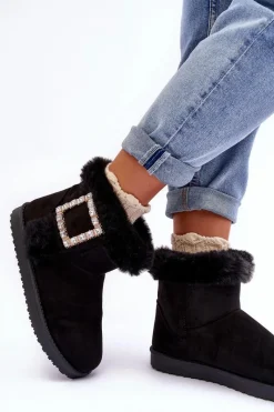 New Śniegowce Ocieplane Z Klamrą Czarne Dulca Damskie Śniegowce Damskie