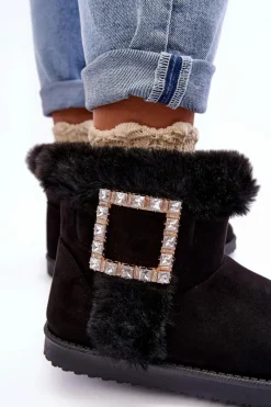 New Śniegowce Ocieplane Z Klamrą Czarne Dulca Damskie Śniegowce Damskie