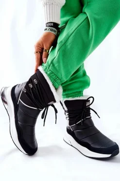 Sale Big Star Shoes Śniegowce Wiązane Big Star II274279 Czarne