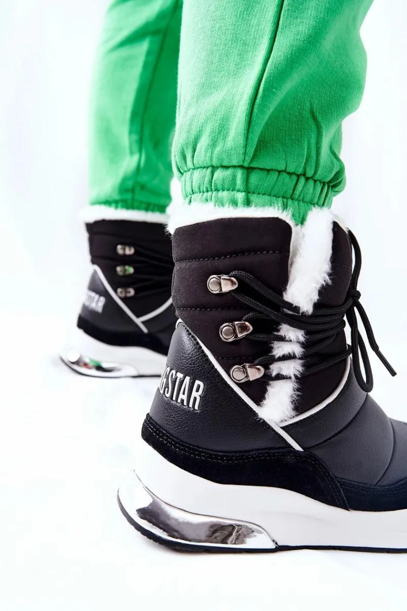 Sale Big Star Shoes Śniegowce Wiązane Big Star II274279 Czarne