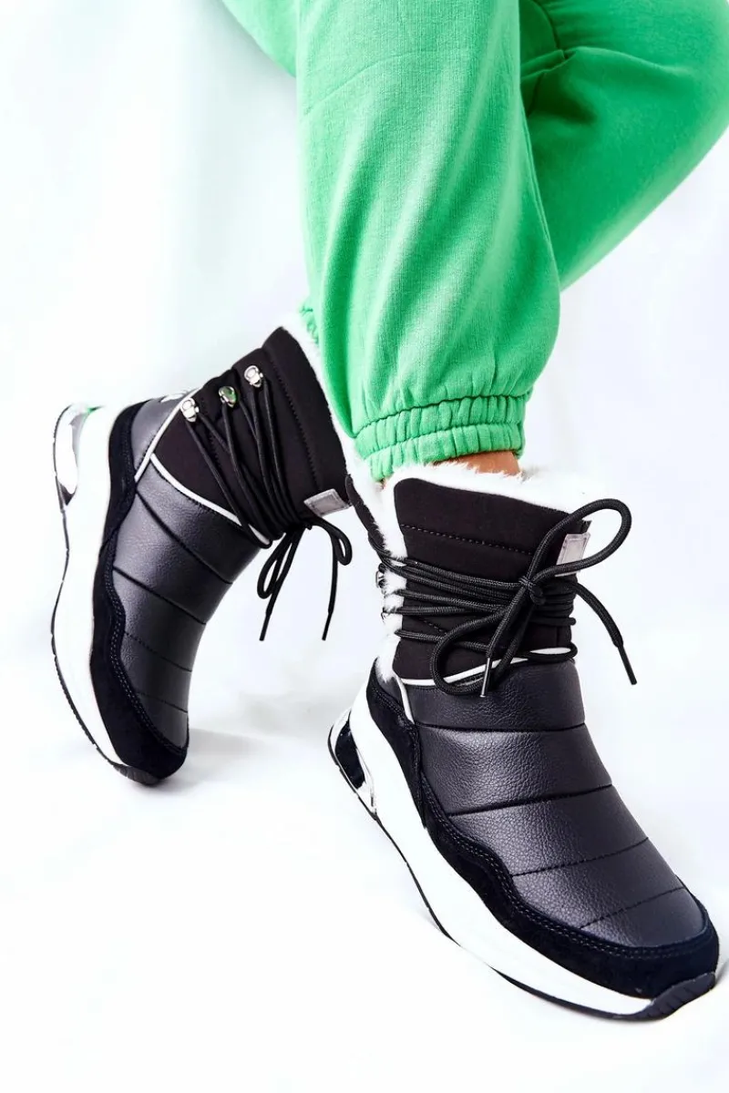 Sale Big Star Shoes Śniegowce Wiązane Big Star II274279 Czarne