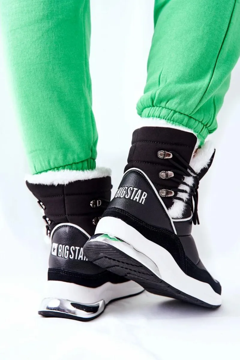 Sale Big Star Shoes Śniegowce Wiązane Big Star II274279 Czarne