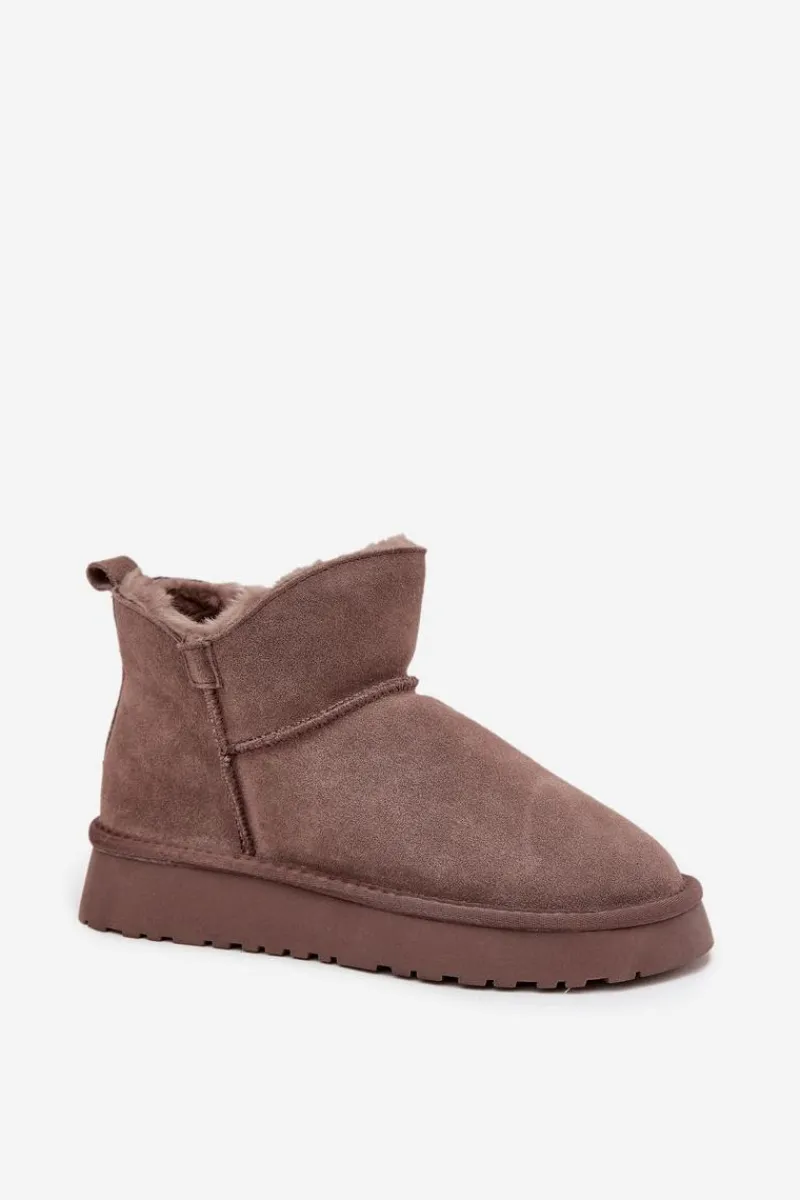 Hot Buty damskie Vinceza Śniegowce Z Naturalnego Zamszu Ocieplane Futerkiem Vinceza 97961 Brązowe Brązowy