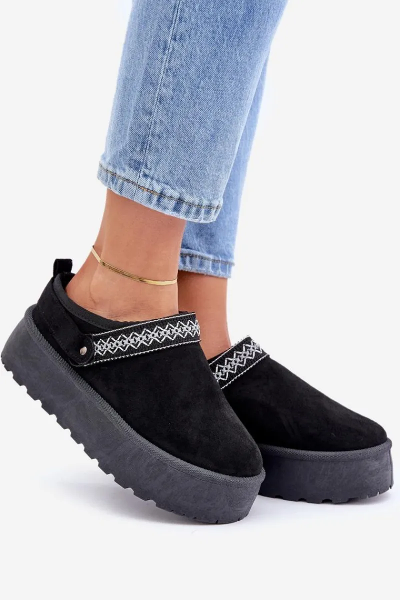 Śniegowce Damskie|Kapcie Klasyczne>Boto Śniegowce Z Ozdobnym Haftem Czarne Selithria Czarny