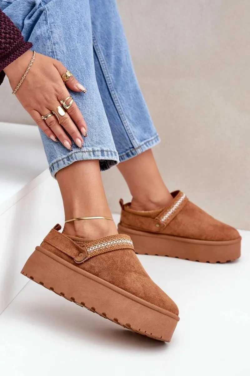 New Śniegowce Z Ozdobnym Haftem Camel Selithria Damskie Śniegowce Damskie|Kapcie Klasyczne