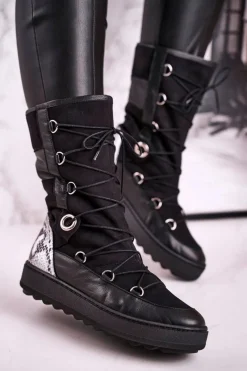 Botki Sznurowane|Czarne Botki><noscript><img width=