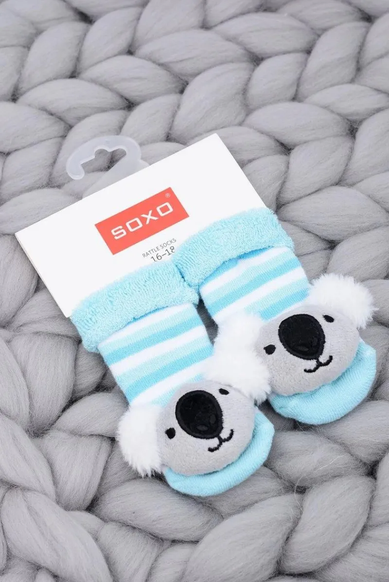Niemowlęce Skarpetki z Grzechotką Misiek Koala Soxo Skarpetki|Skarpetki