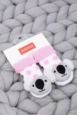 Skarpetki|Skarpetki>Boto Niemowlęce Skarpetki z Grzechotką Miś Koala Soxo