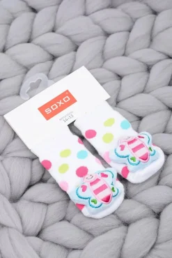 Niemowlęce Skarpetki z Grzechotką Motylek Soxo Skarpetki|Skarpetki