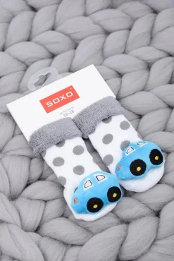 Sale Boto Niemowlęce Skarpetki z Grzechotką Samochodzik Soxo