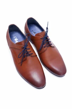 Outlet Nikopol 1622 Męskie Brązowe Skórzane Wizytowe Półbuty Męskie Półbuty Eleganckie