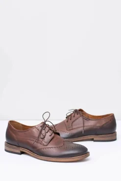 Discount Nikopol Brązowe Skórzane Męskie Eleganckie Półbuty Mortes Męskie Półbuty Eleganckie
