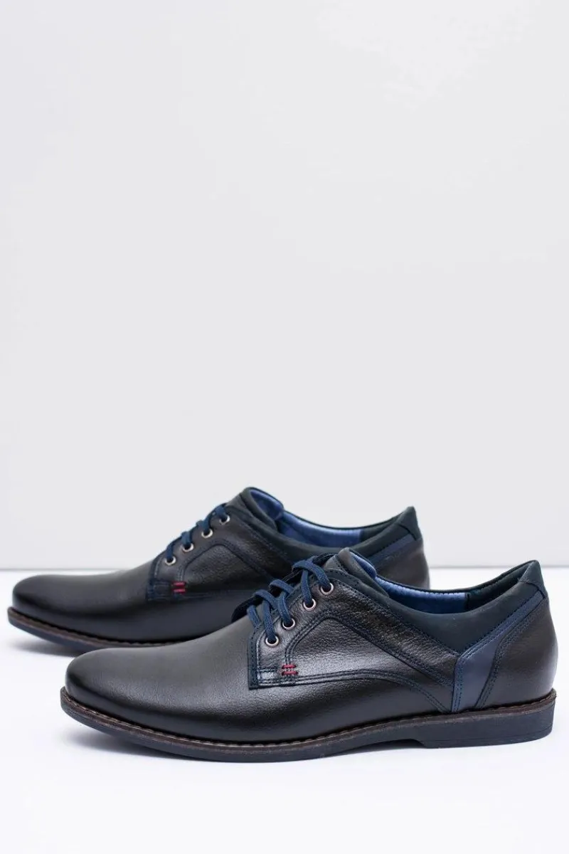 Półbuty Casual>Boto Nikopol Czarne Skórzane Męskie Półbuty Casual Jericho