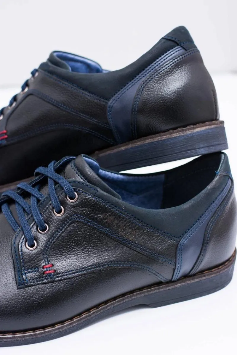 Półbuty Casual>Boto Nikopol Czarne Skórzane Męskie Półbuty Casual Jericho