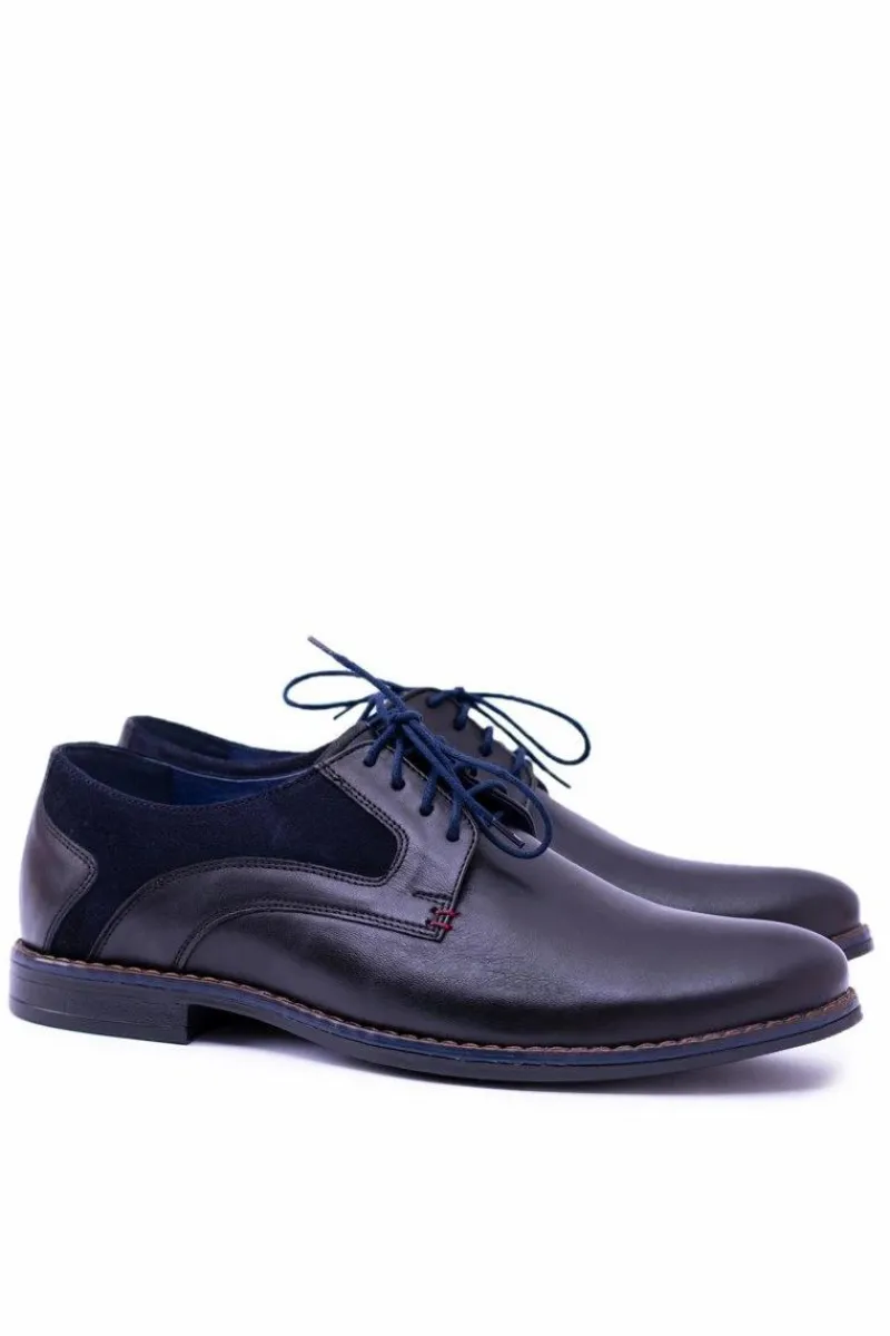 Online Nikopol Czarne Skórzane Męskie Półbuty Zinedine Męskie Półbuty Casual