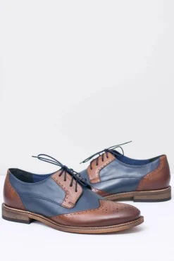 Boto Nikopol Granatowe Skórzane Męskie Eleganckie Półbuty Mortes