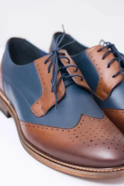 Boto Nikopol Granatowe Skórzane Męskie Eleganckie Półbuty Mortes