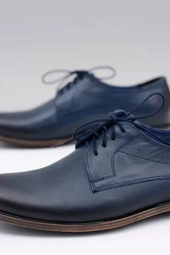 Discount Boto Nikopol Granatowe Skórzane Męskie Półbuty James