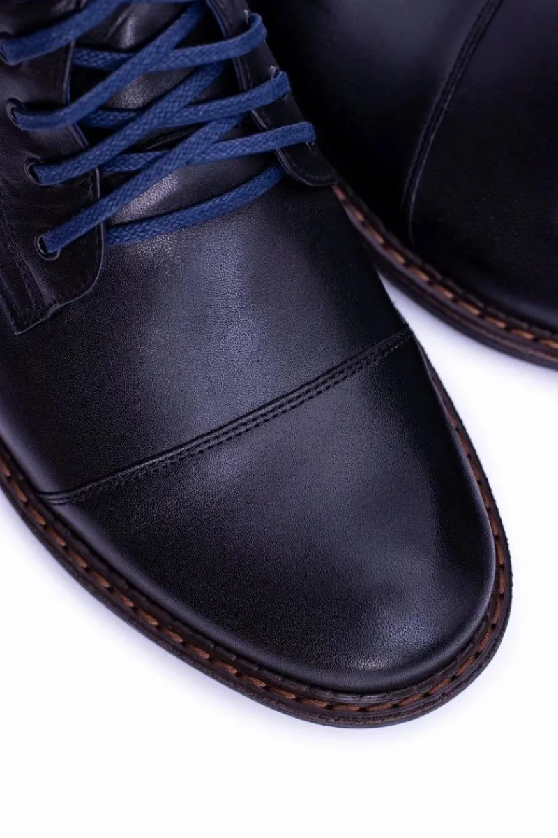 Online Boto Nikopol Skórzane Botki Męskie Czarne Buty Ford