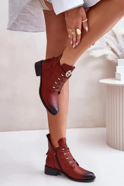 Discount Niskie Botki Ocieplane Na Zamek Z Ozdobą Brązowe Nevalia Damskie Czarne Botki|Botki Zimowe Damskie