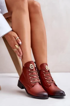 Discount Niskie Botki Ocieplane Na Zamek Z Ozdobą Brązowe Nevalia Damskie Czarne Botki|Botki Zimowe Damskie