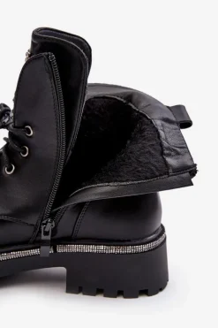 Botki Sznurowane|Czarne Botki><noscript><img width=