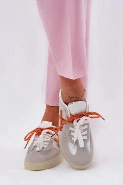 Sneakersy Damskie></noscript>Boto Niskie Buty Sportowe Damskie Srebrne Zelevelis Srebrny