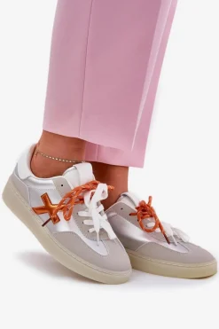 Sneakersy Damskie></noscript>Boto Niskie Buty Sportowe Damskie Srebrne Zelevelis Srebrny