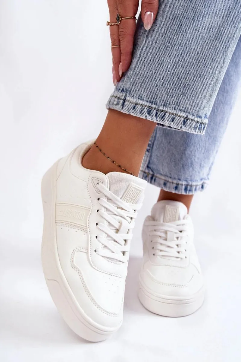 Hot Big Star Shoes Niskie Buty Sportowe Memory Foam System Big Star KK274259 Białe