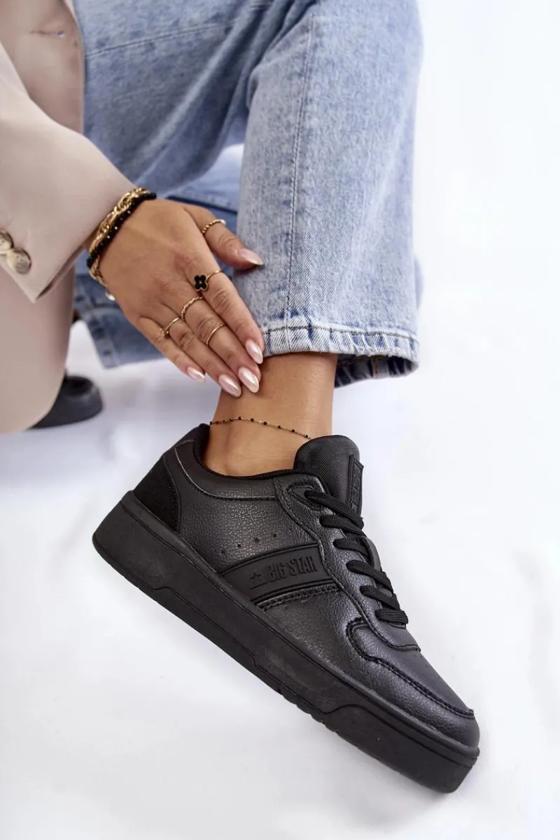 Buty Sportowe Big Star|Sneakersy Damskie>Big Star Shoes Niskie Buty Sportowe Memory Foam System Big Star KK274258 Czarne