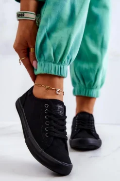 Trampki Damskie Big Star|Trampki Damskie Niskie>Big Star Shoes Niskie Damskie Tenisówki Big Star JJ274066 Czarne