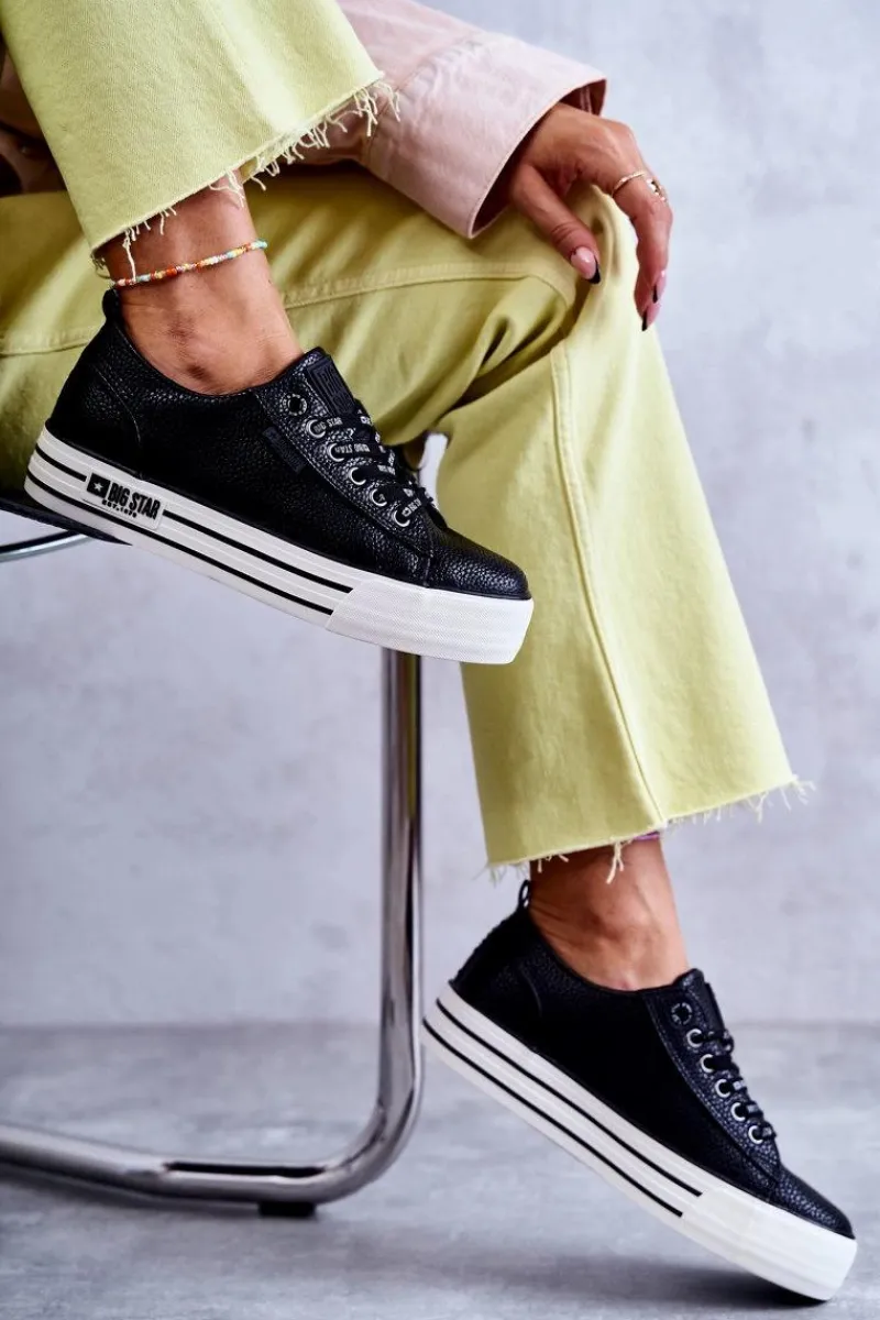 Sale Big Star Shoes Niskie Damskie Trampki Big Star KK274015 Czarne