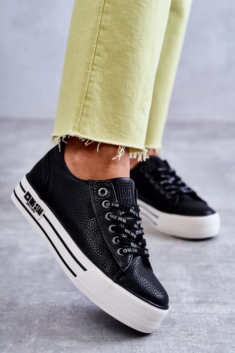 Sale Big Star Shoes Niskie Damskie Trampki Big Star KK274015 Czarne