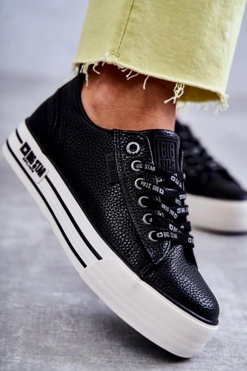 Sale Big Star Shoes Niskie Damskie Trampki Big Star KK274015 Czarne