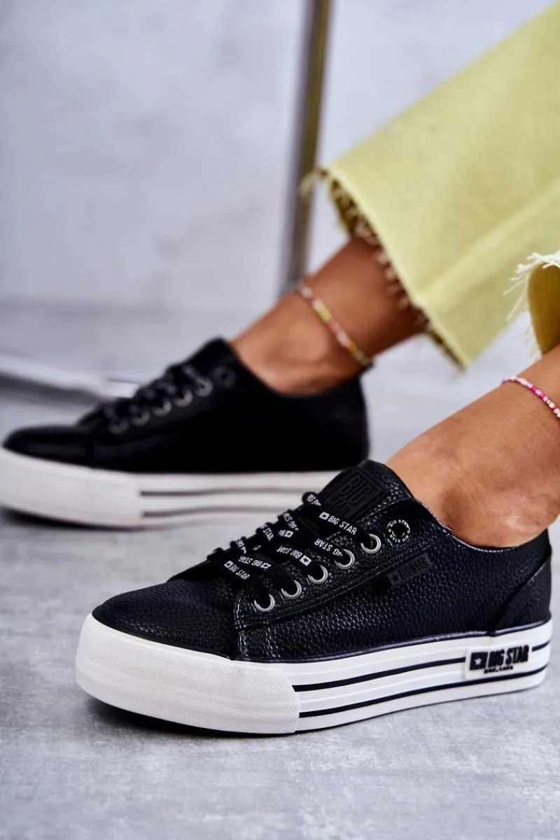 Sale Big Star Shoes Niskie Damskie Trampki Big Star KK274015 Czarne