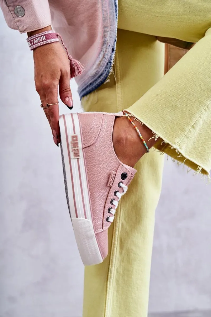 Trampki Damskie Big Star|Trampki Damskie Niskie>Big Star Shoes Niskie Damskie Trampki Big Star KK274016 Różowe