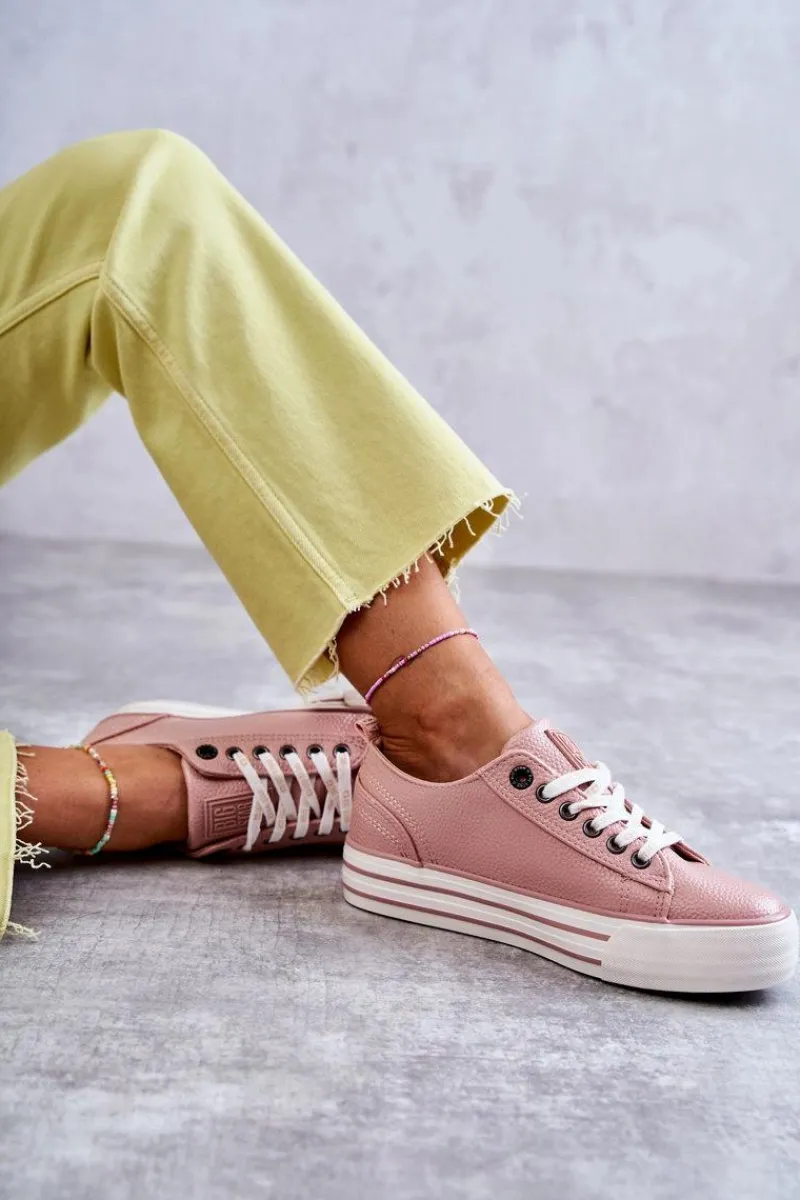 Trampki Damskie Big Star|Trampki Damskie Niskie>Big Star Shoes Niskie Damskie Trampki Big Star KK274016 Różowe