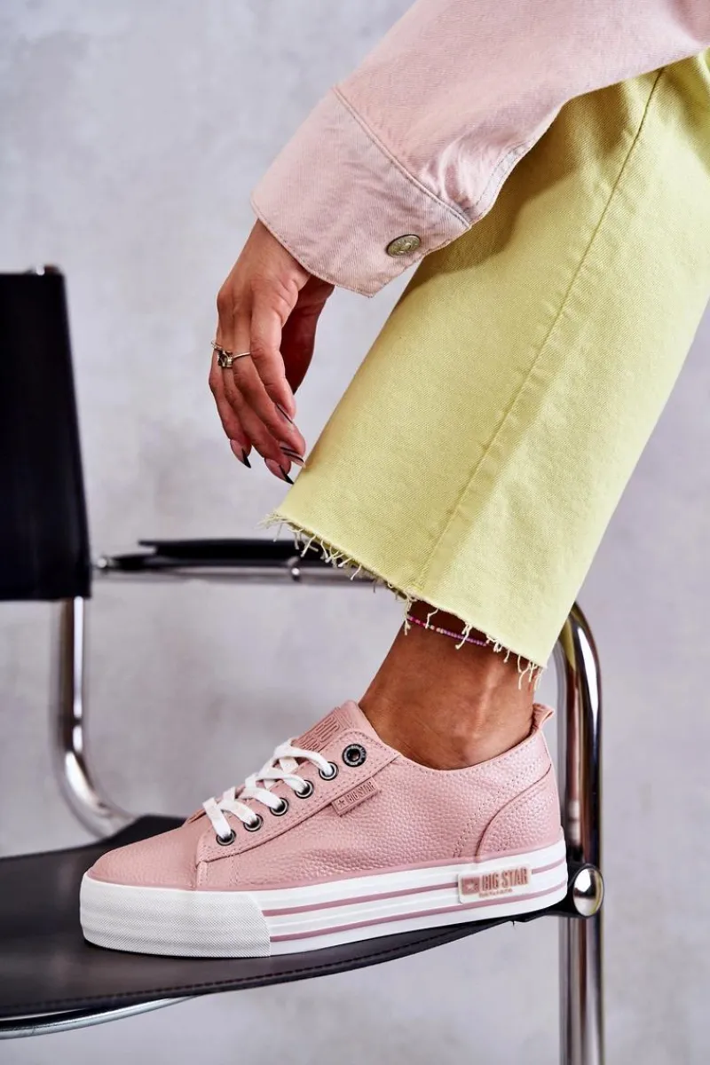 Trampki Damskie Big Star|Trampki Damskie Niskie>Big Star Shoes Niskie Damskie Trampki Big Star KK274016 Różowe