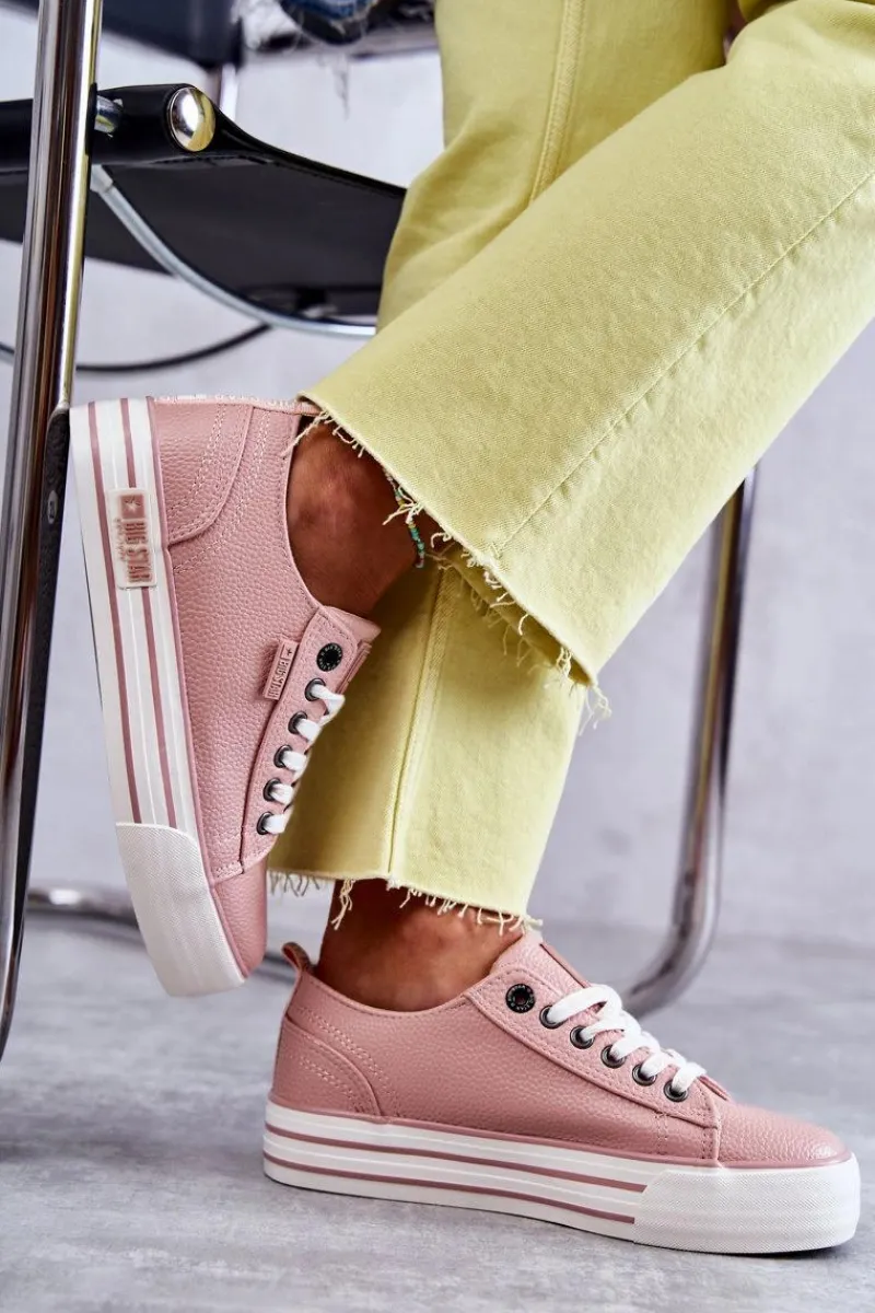 Trampki Damskie Big Star|Trampki Damskie Niskie>Big Star Shoes Niskie Damskie Trampki Big Star KK274016 Różowe