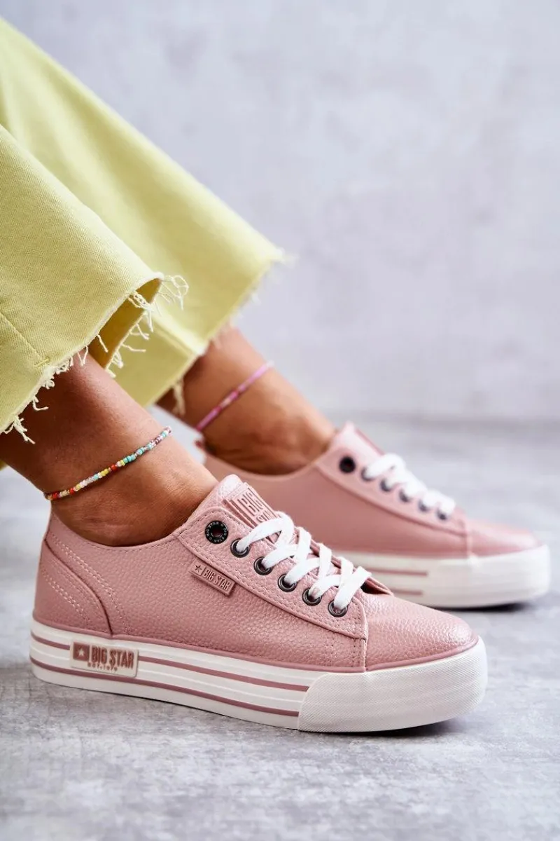 Trampki Damskie Big Star|Trampki Damskie Niskie>Big Star Shoes Niskie Damskie Trampki Big Star KK274016 Różowe