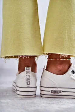 Discount Niskie Damskie Trampki Big Star KK274014 Białe Damskie Trampki Damskie Big Star|Trampki Damskie Niskie