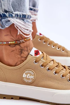 Hot Niskie Damskie Trampki Na Platformie LCW-23-44-1655L Beżowe Damskie Trampki Damskie Niskie