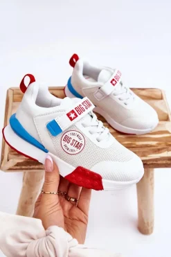 Hot Niskie Dziecięce Buty Sportowe Memory Foam System Big Star LL374213 Białe Dzieci Back To School