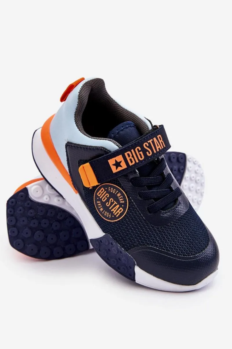 Back To School>Big Star Shoes Niskie Dziecięce Buty Sportowe Memory Foam System Big Star LL374215 Granatowe Niebieski