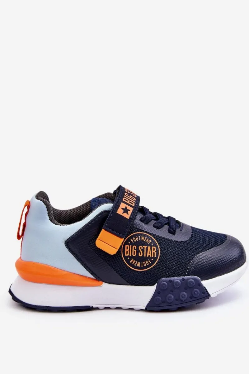 Back To School>Big Star Shoes Niskie Dziecięce Buty Sportowe Memory Foam System Big Star LL374215 Granatowe Niebieski