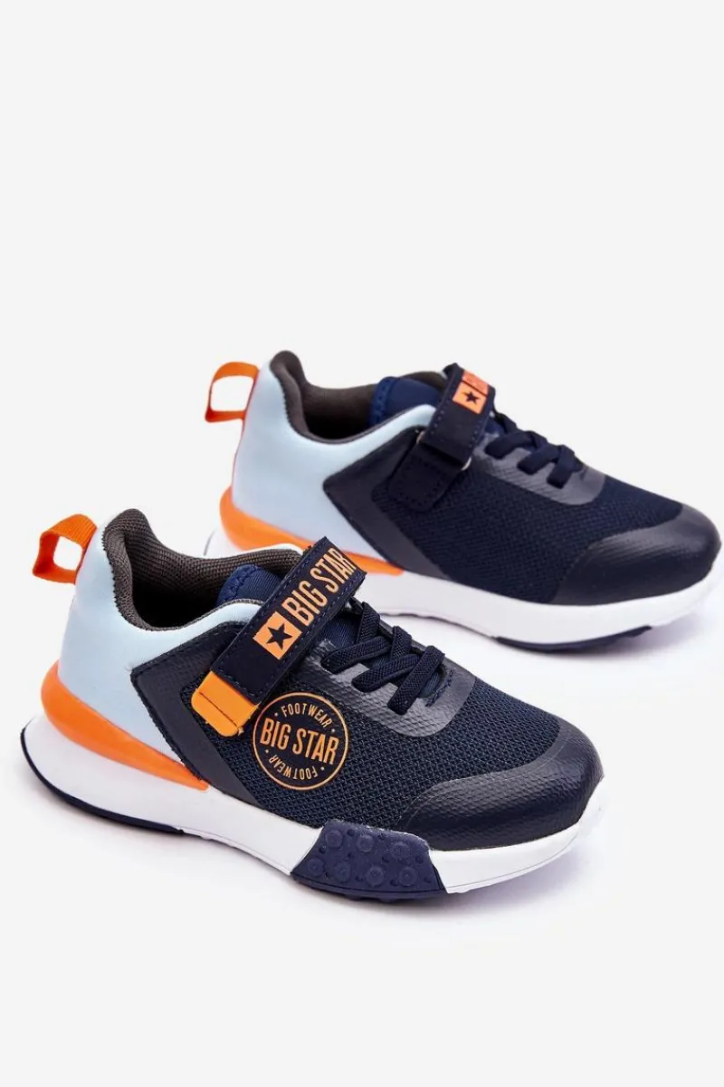 Back To School>Big Star Shoes Niskie Dziecięce Buty Sportowe Memory Foam System Big Star LL374215 Granatowe Niebieski