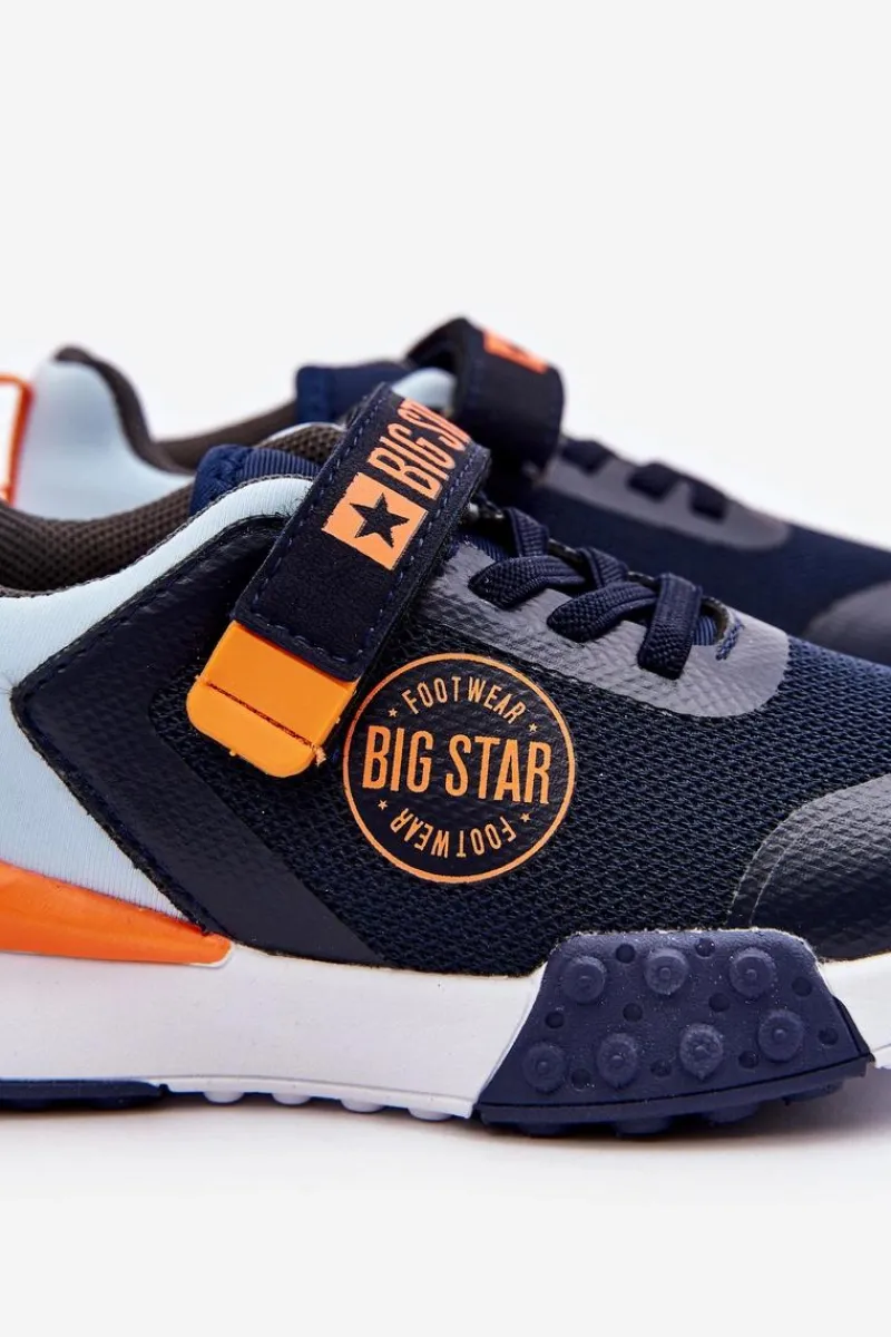Back To School>Big Star Shoes Niskie Dziecięce Buty Sportowe Memory Foam System Big Star LL374215 Granatowe Niebieski