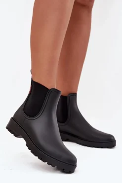 Discount Boto Niskie Kalosze Damskie Matowe Czarne Birella Czarny